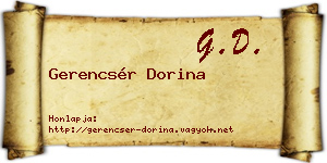 Gerencsér Dorina névjegykártya